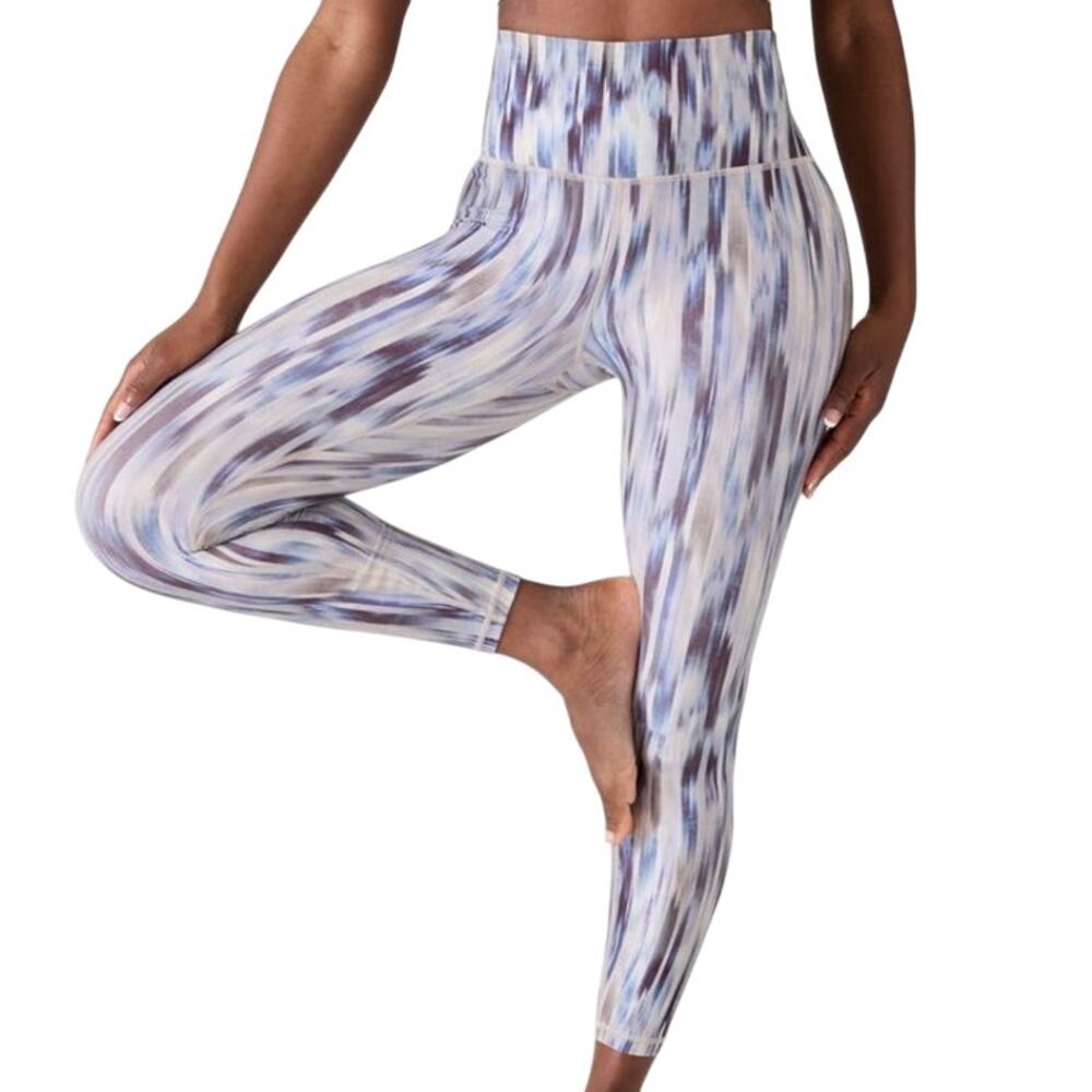 Athleta Ultra High Rise 7/8 Leggings Beige Abstract Women's Sz XXS New With Tags